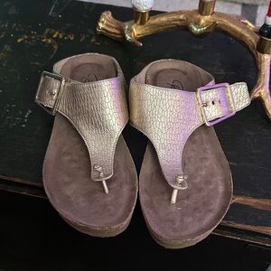 Ros Hommerson Metallic Gold Sandals